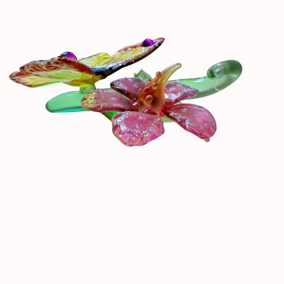 Ashton Drake Butterfly Glass Ornament VTG Collectible Hibiscus Haven Sun Catcher - Picture 5 of 14